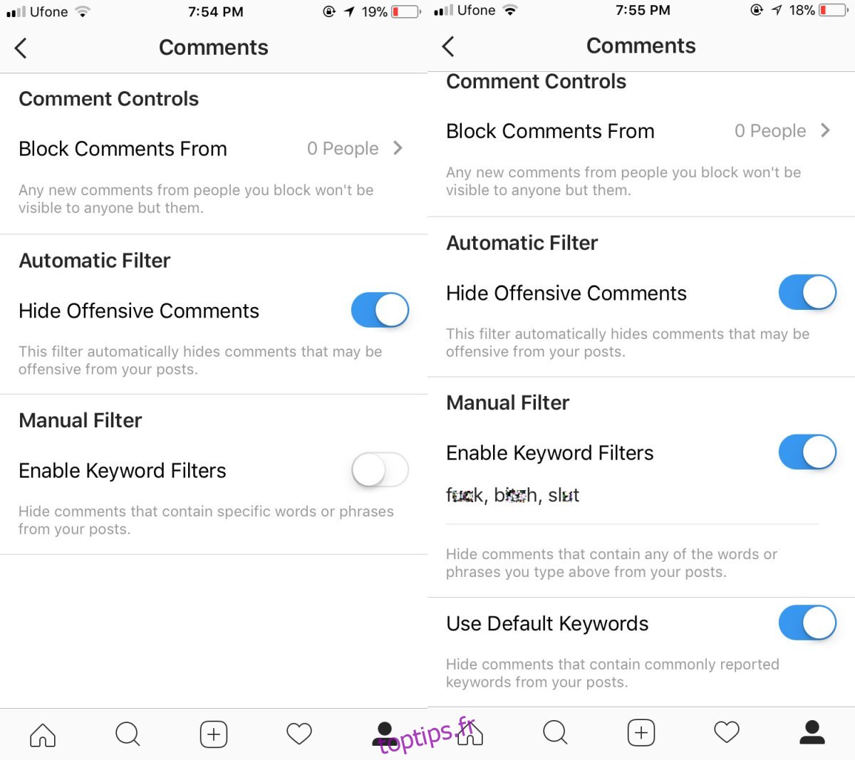 Apprenez à bloquer les mots offensants dans les commentaires Instagram